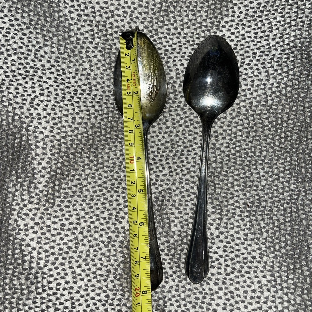 2 Oneida LYNNWOOD Silver-plate Serving Spoons Need Polished - Picture 11 of 11
